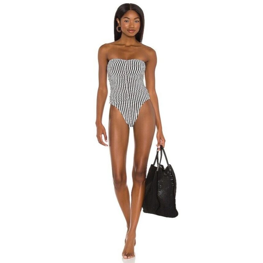 Norma Kamali Slinky Marissa One Piece Ivy & Black Stripe Swim